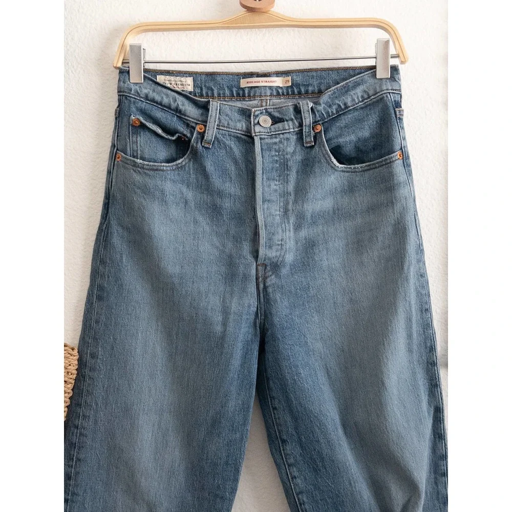 Levi Ribcage Straight Distressed Jeans - Picture 2 of 14